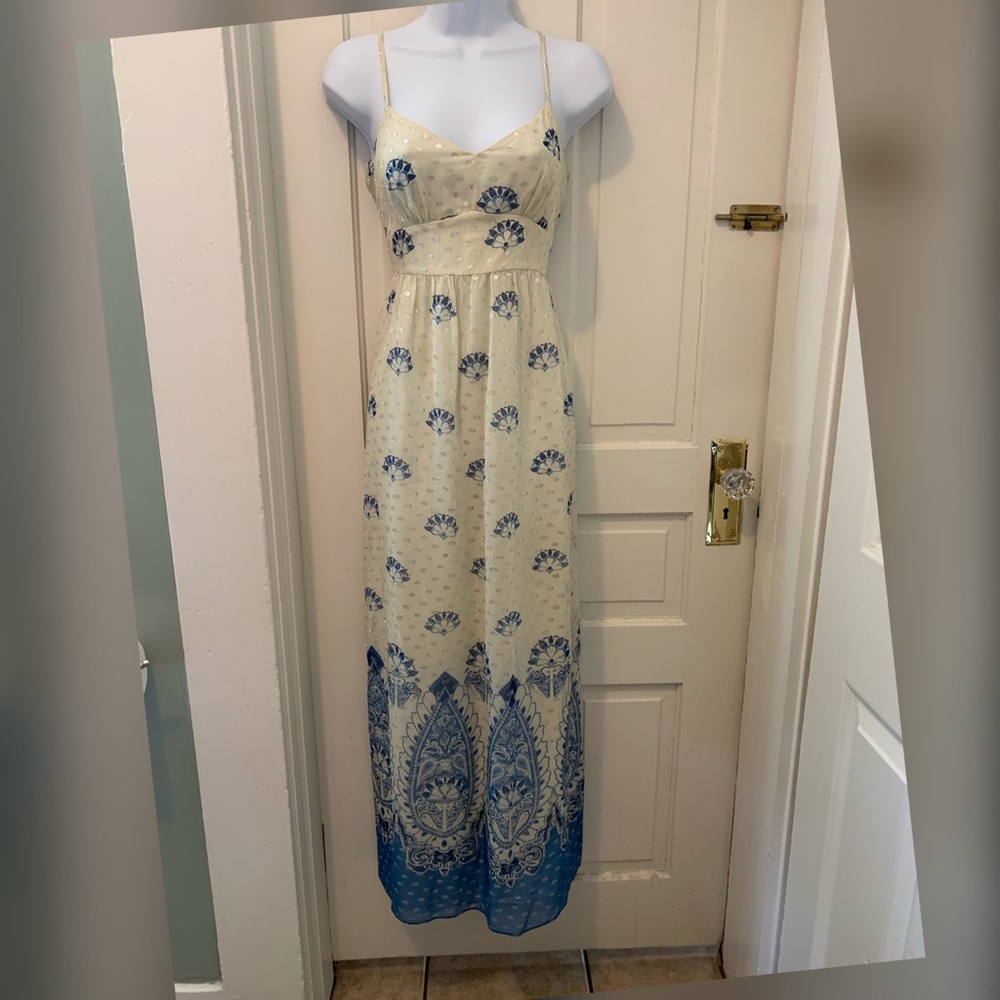 Ann Taylor LOFT Silk Blend Empire Waist Maxi Dress